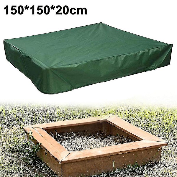 Vanntett sandkassedeksel, presenning sandkassedeksel, leketøy sandkassedeksel - XC Green 150x150x20cm