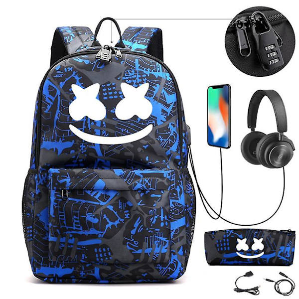 Dj Marshmello Ryggsäck Barn Skolväska Kvinnor Ryggsäck Tonåringar Skolväska Canvas Student För Pojke Flicka Barn Väska 5