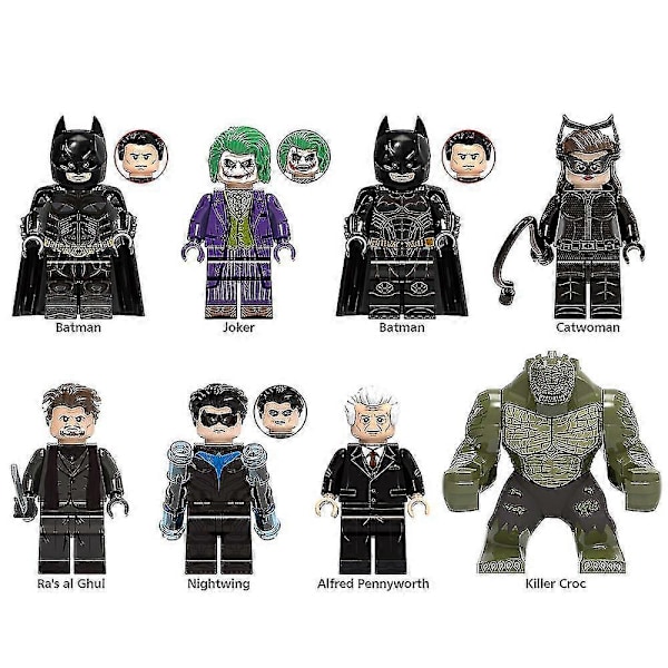 2024 8 stk Superhelt-serie Minifigurer Byggeklossersett, Batman Joker Mini Actionfigurer Lekegaver Hjemmedekorasjon