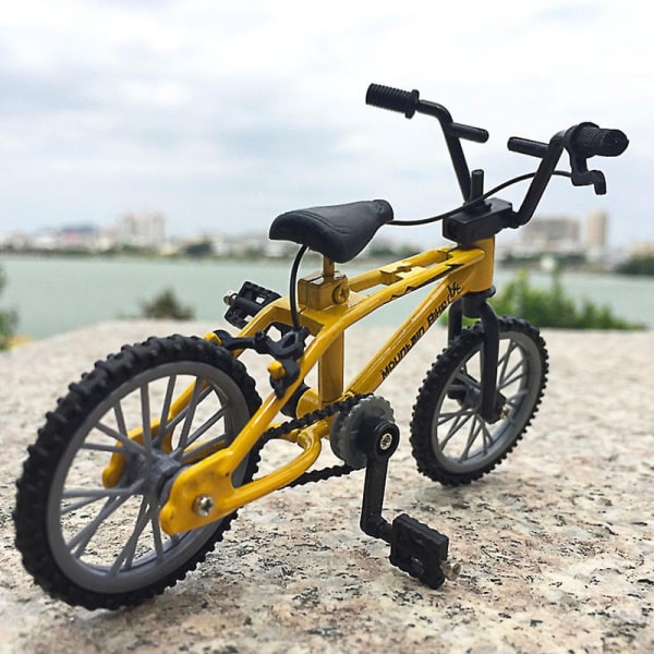 Mini Fingercykel Leksaker Alloy Miniatyr Mtb Cykelmodell Diy För Kreativ Simulering Bergscykling Barn Utbildningsgåvor  [DmS] Yellow