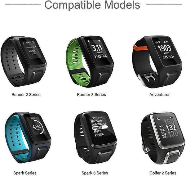 Oplader kompatibel med TomTom Runner 2 3, Spark 1 3, Golfer 2 SE, Adventurer - [DB]