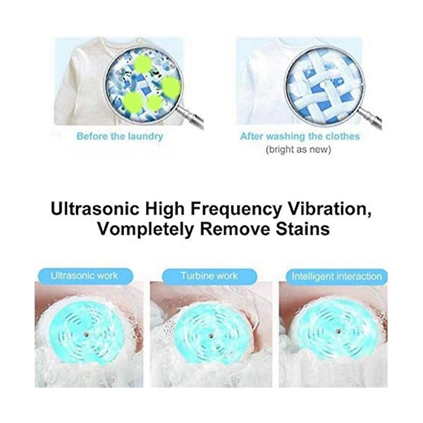 Cyan Bærbar Spin Abs Vaskemaskin Usb Turbine Vaskemaskin Reise Cyan