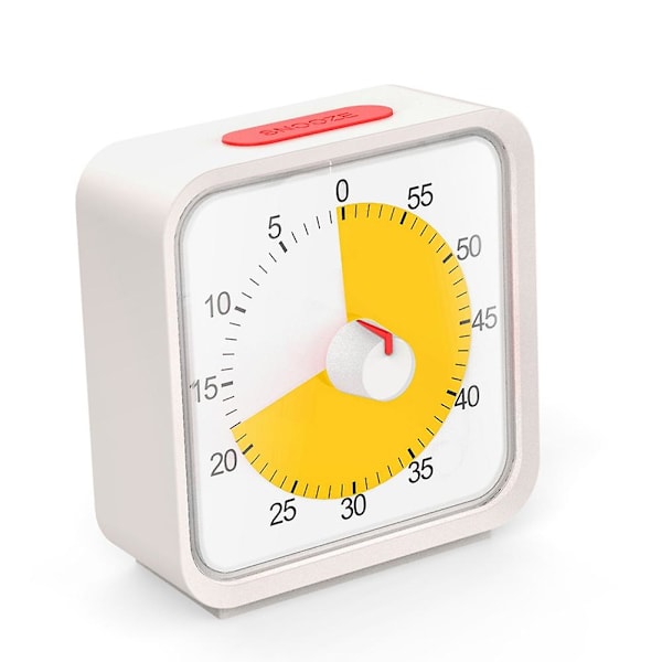 Pomodoro-timer för kök, tidsstyrning studie klassrumstimer, 60-minuters visuell timer med tyst drift -B Yellow White