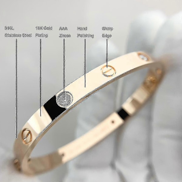 Luksuriøs Designer 316l Rustfrit Stål 18k Forgyldt Brand Love Screwd(18cm)