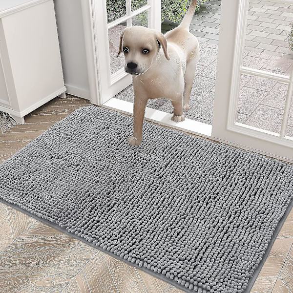 Koirien Mudan Matto, Imee Mudan Ja Kosteuden, Imeytyvä Liukumaton Pesu Matto, Nopea Kuivuva Mikrokuitu, MudBY Grey 50x80cm