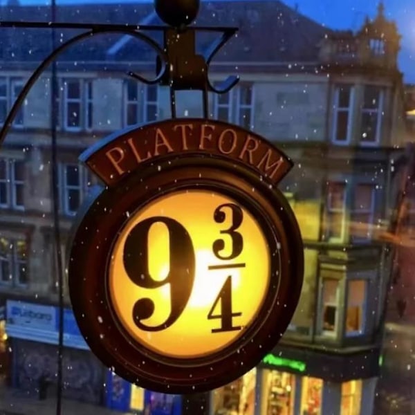 Platform 9 3/4 LED-hengende vegglampe Harry Potter Hogwarts nattlampe