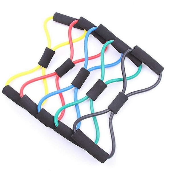 Yoga Gym Fitness 8-formad Dragrep Träning Resistance Band Bröst Expander Muskelträning Slang Stretching Dragrep Purple