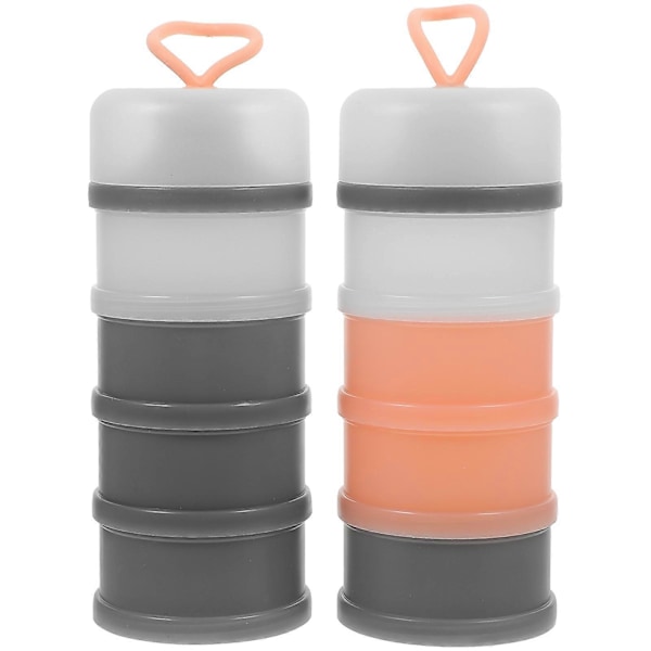 2 stk. Mælkepulverbeholdere Stabelbare Lækagesikre Proteinpulverdispenser 19.00X7.80X7.80CM