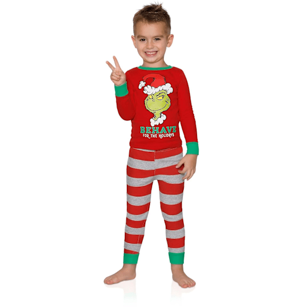 Julepyjamas The Grinch Familie Nattøy Pjs Sett Matchende Gutter Jenter Pjs Dresser Boys Boys-3-4T