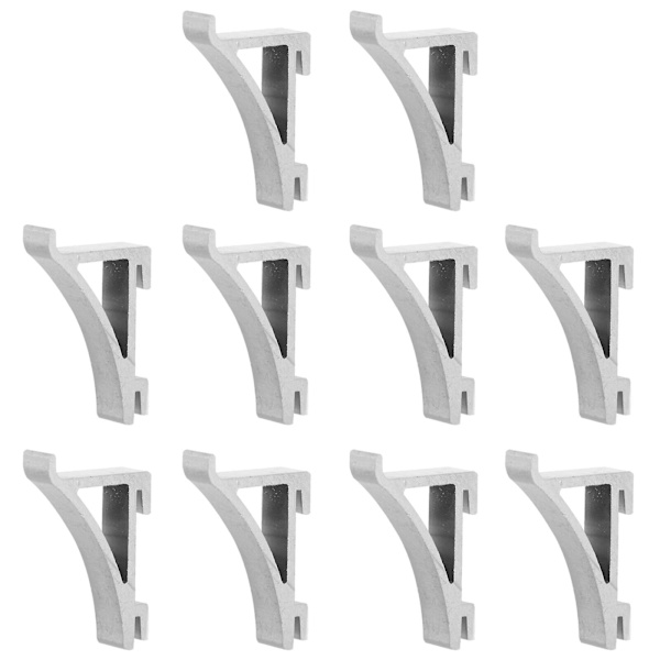 10 stk. fryseskuffeklips, kjøleskapstøttekroker, kjøleskuffestøtte Silver 4.00X2.50X0.90CM