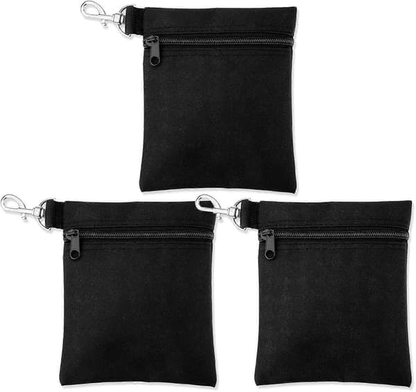3 stk. Golf Tee Tasker, 17x14cm Bærbar Golfboldpose Lynlås Golf Tilbehør