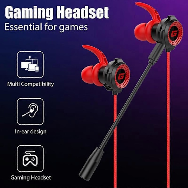 G20 Gaming Hodetelefoner In-Ear Stereo Headset Datamaskin Bærbar Universell Ledningsført Hodetelefon Kule Vanntette Med Mikrofon 1