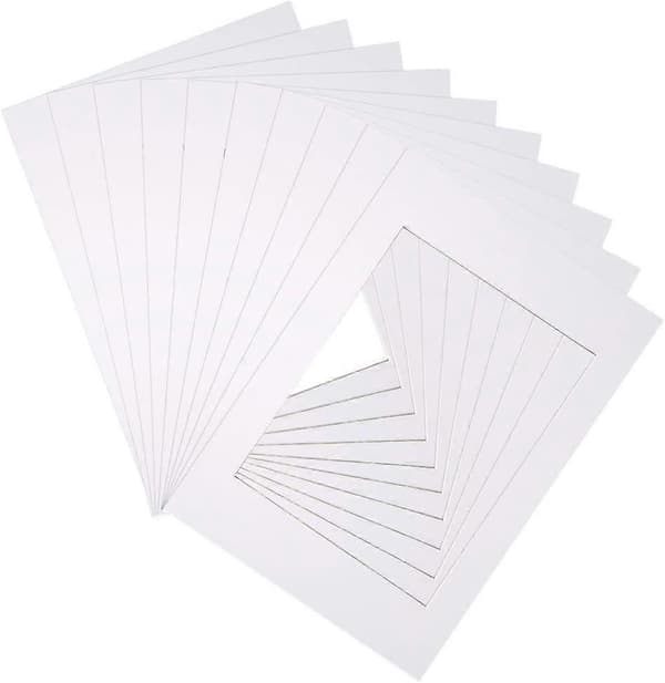 10 stk Bildemontering, Hvite Fotomontering Rammemontering A4 Bildemontering Bildematter for 6 x 8 tommers bilde, 2024 Ping