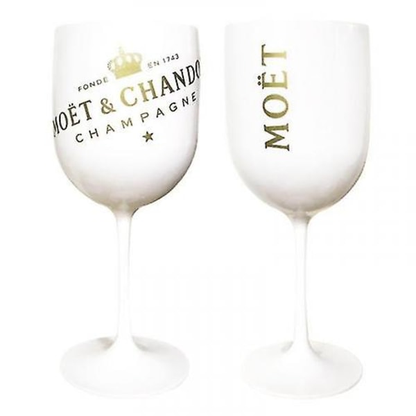 Vit Moet Plast Akryl Goblet Fest Party Dryck Vin Champagne Glas White 401-500ml