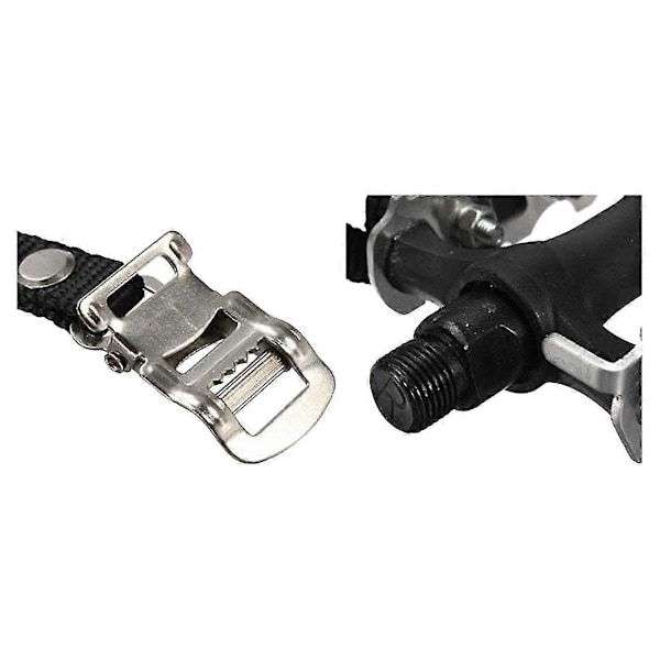 2 x Alu Cykel Mountainbike Loop Pedal Pedal Krog Med Kurvrem + Pedaler