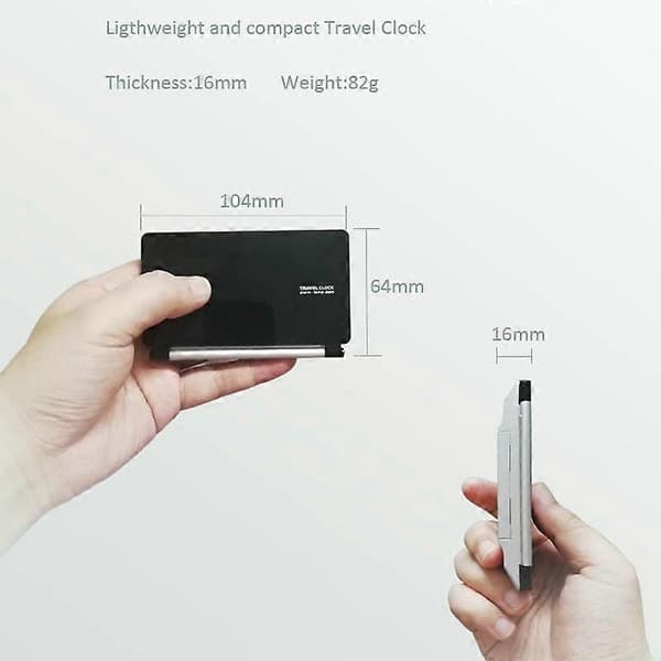 Foldbar Reise Elektronisk Klokka Black