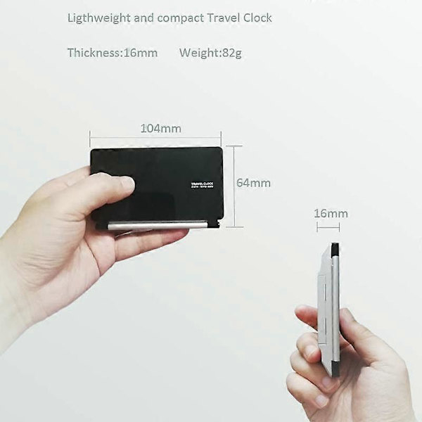 Foldbar Rejse Elektronisk Ur Black