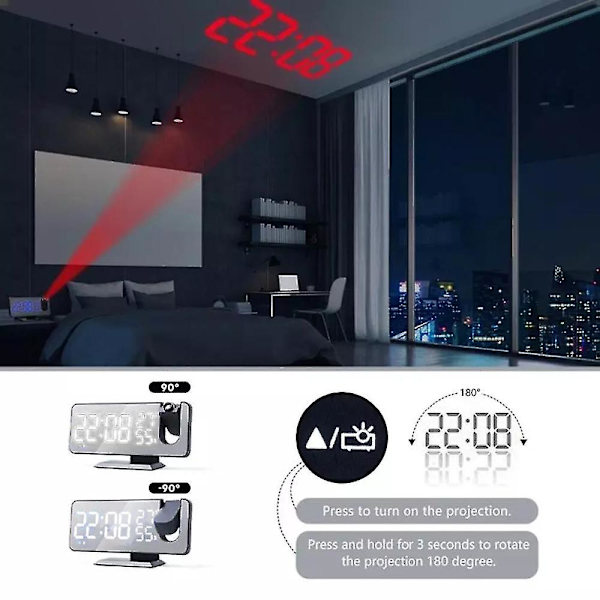 Radiovækkeur med stort LED-display til stuen - Ny