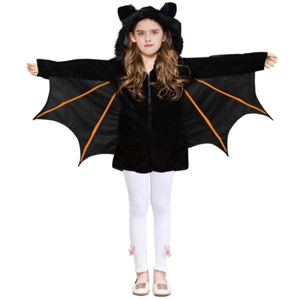 Kid's Fleece Bat Dräkt Barn Fuzzy Flying Bat Costume pumpa Children 150