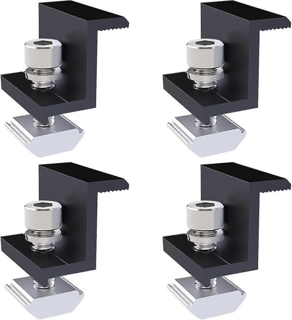 4 stk. Solpanel Endeklemmer - 30 mm Endeterminaler - Sort - Til Fotovoltaiske Installationer [DB]