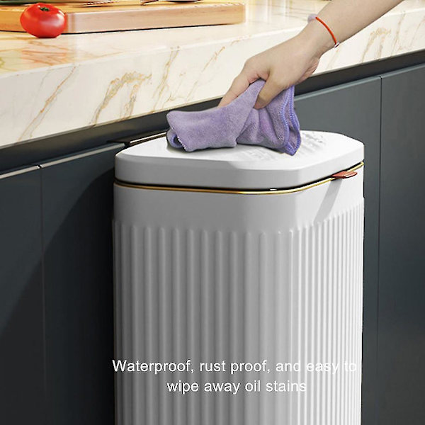 Rustfrit Stål Skraldespand Holdbar Og Stilfuld Køkken Essential milky white Roman