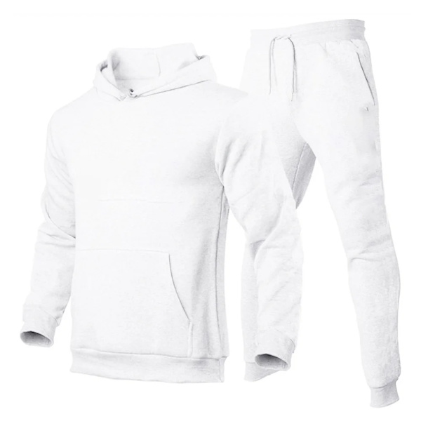 Herre Treningsdress med hettegenser + Joggebukse Sportsdress Casual Jogger Sportsklær 2-delt Fleece Streetwear-sett for menn GRAY S