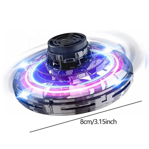 Led Mini Drone Ufo Type Flygende Helikopter Spinner Fingertupp Fly Gyro Drone Flyvende Leke Voksen Barn Gave [DmS] Black