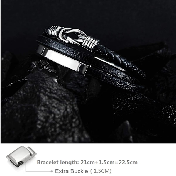 Lær armbånd for menn, ekte lær armbånd