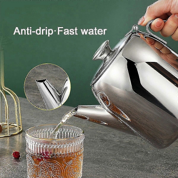 Rustfrit Stål Tekande Cafe Te Kaffe Drikke Restaurant Tekande Flip Låg 20oz