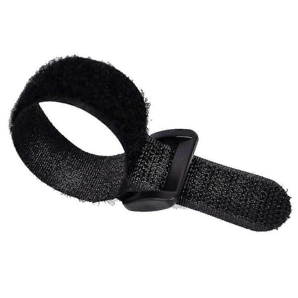 Kabelbindere med velcro, sorte selvklæbende nylonstropper kabel-/fastgørelsesstropper med spænder, justerbare genanvendelige [DB]