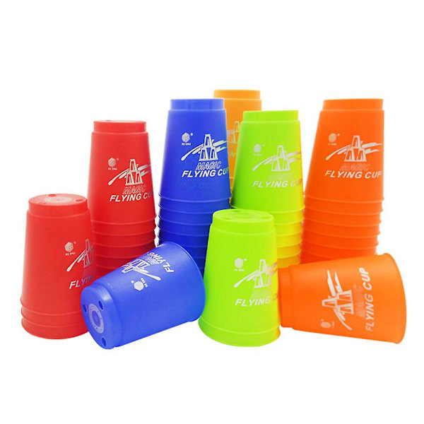 Bedste Rabat 12 stk./sæt Speed Cups Spil Hurtigt Spil Sport Flying Stacking Halloween Julegave Håndhastighedstræningsspil Blue A