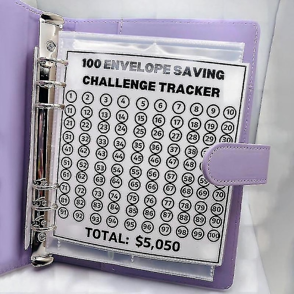 100 Kuvert Udfordringsmappe, Nem Og Sjov Måde At Spare $5.050 På, Opsparingsudfordring White