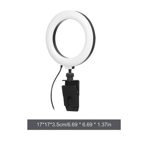 6' Ring Light til Laptop, Computer Clip Video Fill Light Konference Ring Beauty Live Light til Zoom Møder, Makeup, Selfie, Tiktok, (Dæmpbar [DB]