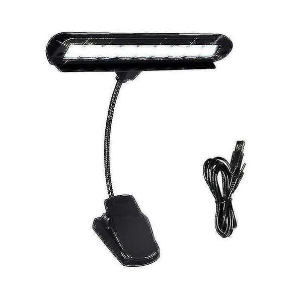 Clip-on 9 LED Notelys, Justerbar Skrivebordslampe for Piano og Orkester med Strømkabel [DB]