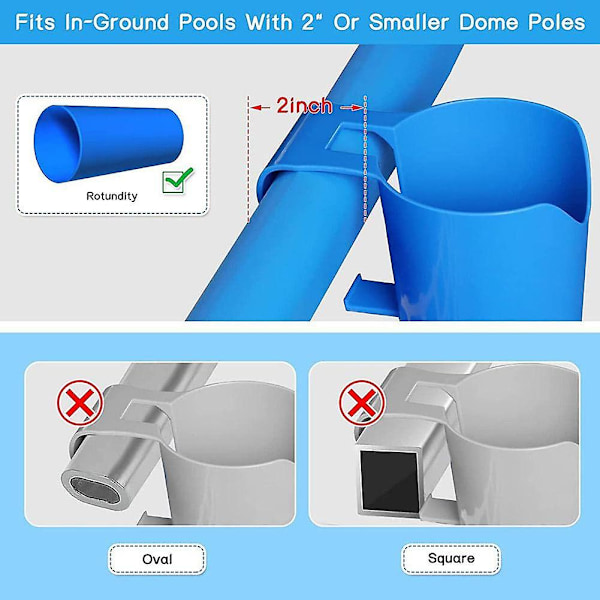 Kopholdere til overjordiske pools, poolkopholdere til drikkevarer overjordiske pooltilbehør, plastik pool drikkevareholder 2pcs