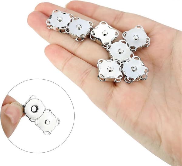 20 sæt blommeformede magnetiske trykknapper til syartikler 15 mm taske-lukninger