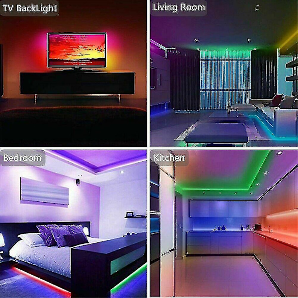 1m/2m/3m/4m/5m 2 i 1 LED-remsor 5050 RGB Färgväxlande Skåp TV USB Bluetooth FestdekorationerBY 2M 60LED
