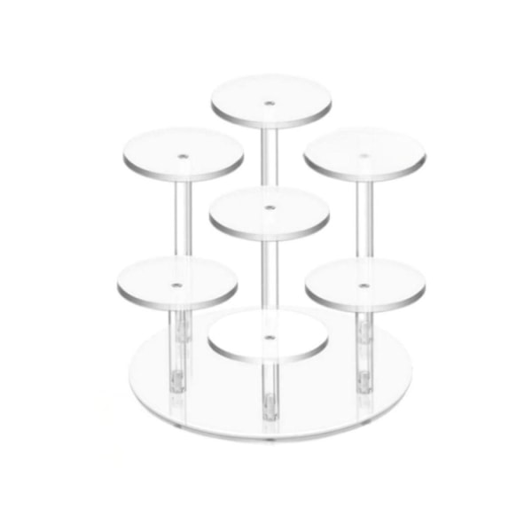 Julepynt Stativ 7 Kolonner Akryl Transparent Stativ For Cupcakes, Smykkeutstilling