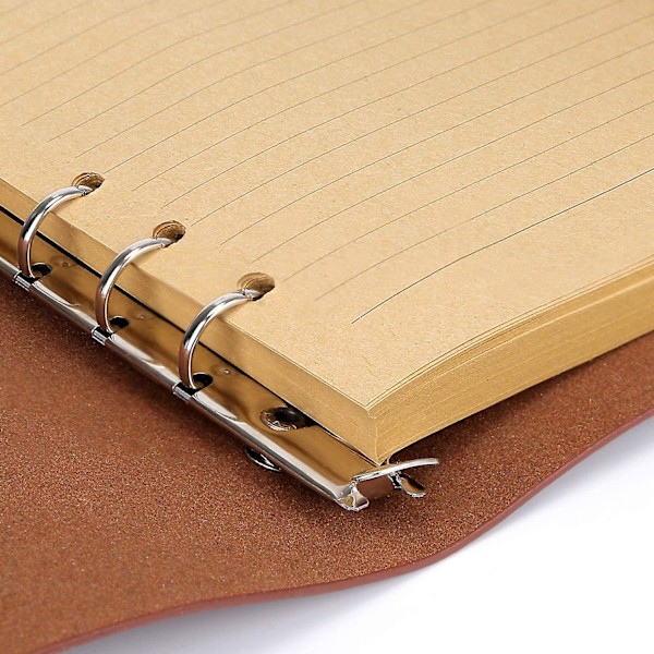 Læder Notesbog, Vintage Spiralbundet Dagbog, Ringbind Retro Journal, Genopfyldbar Skitsebog, Rejsedagbog Med Linjeret Papir, A5 (FMY)