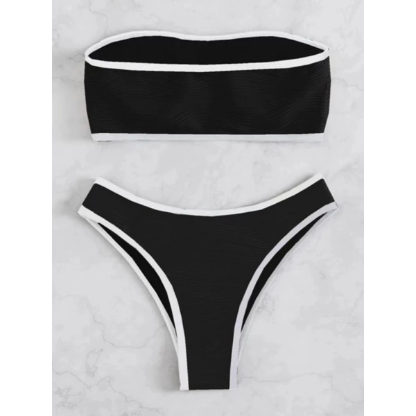 Bikini Sexy Kvinners Badedrakt 2023 Ny Solid Bandeau Bikinis Sett Thong Badetøy Sommer Biquini 2 Delers Badedrakt Strand Kvinne 1 S