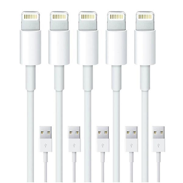 5-pakke 2M -Lightning-lader kompatibel med iPhone Xs/ Max/X/8/7/6/5SE/5S iOS12  (FMY)