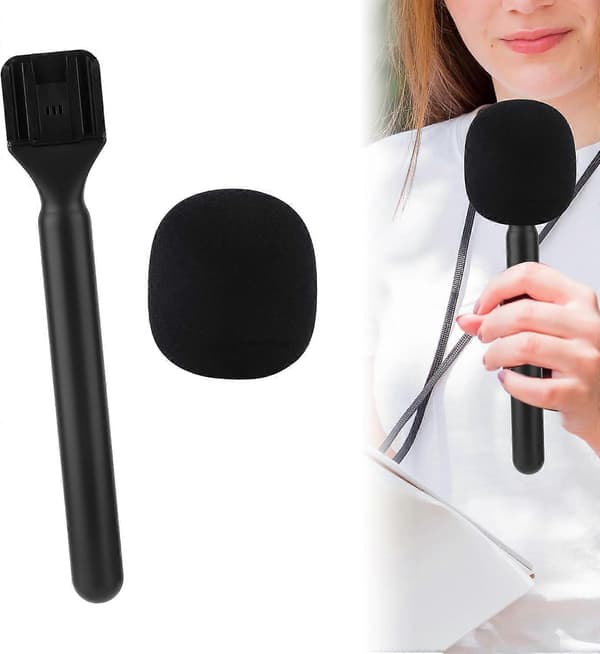Mikrofonholder, trådløs intervjumikrofonadapter, mikrofonstativ, håndholdt feste med mikrofon
