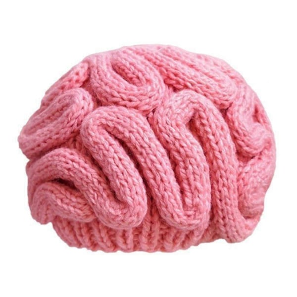 Spoof Horror Hjerne Hue Halloween Beanie Strikket Elastisk Tyk Voksen Barn Skullies Hold Varmen Udendørs Børne Bonnet Vinter Hovedbeklædning Pink