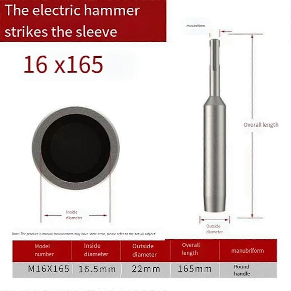 1 stk. SDS Plus Jordstangsdriver 16mm Jordspyd Hammerbor Jordforbindelsesstang Metal Jordstangsdriver Elværktøj