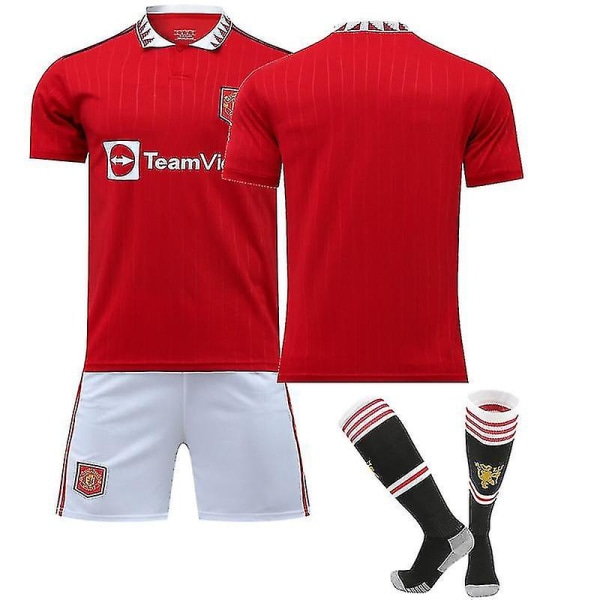 2022-2023 Nya Manchester United Fotbollströja Kits Vuxen fotbollströja T-shirt shorts kostym Unnumbered adults XS(160-165CM)