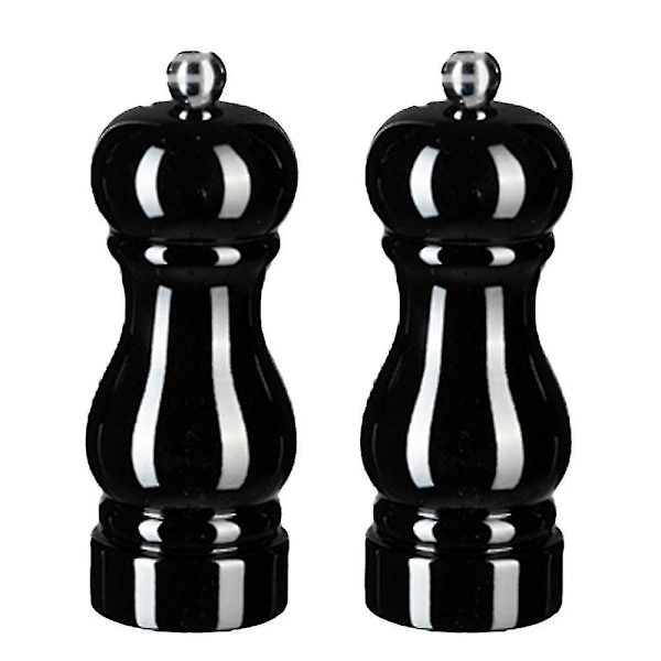 Suola- ja pippurimyllysetti, manuaaliset pippurimyllyt säädettävällä karkeudella, täytettävät maustemyllytBY black 5 inch