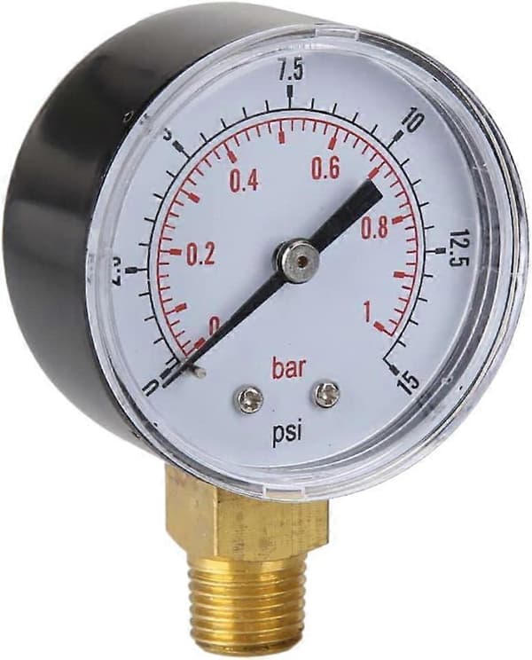 Vandtryksmåler Pooltryksmåler Manometer Trykmåling er 0~15psi eller 0~1bar [DB]