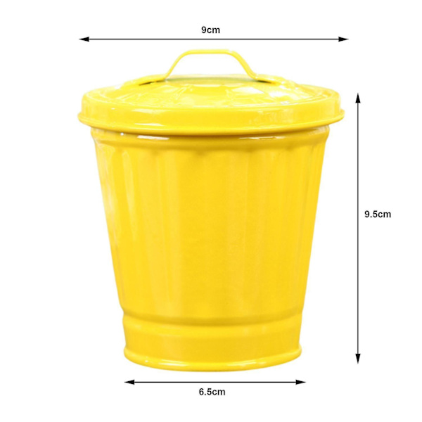 Stasjonær søppelbøtte med lokk, bøtteform, lekkasjesikker søppelbeholder, belagt, stor åpning, søppelbøtte BY Yellow One Size