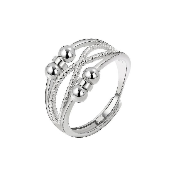 Ring Svarvring Dammode Dubbellagers Hollow Line Cross Index Finger Ring