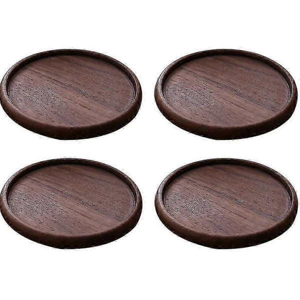 Absorberende coasters i akasietre for drikke med sklisikker base